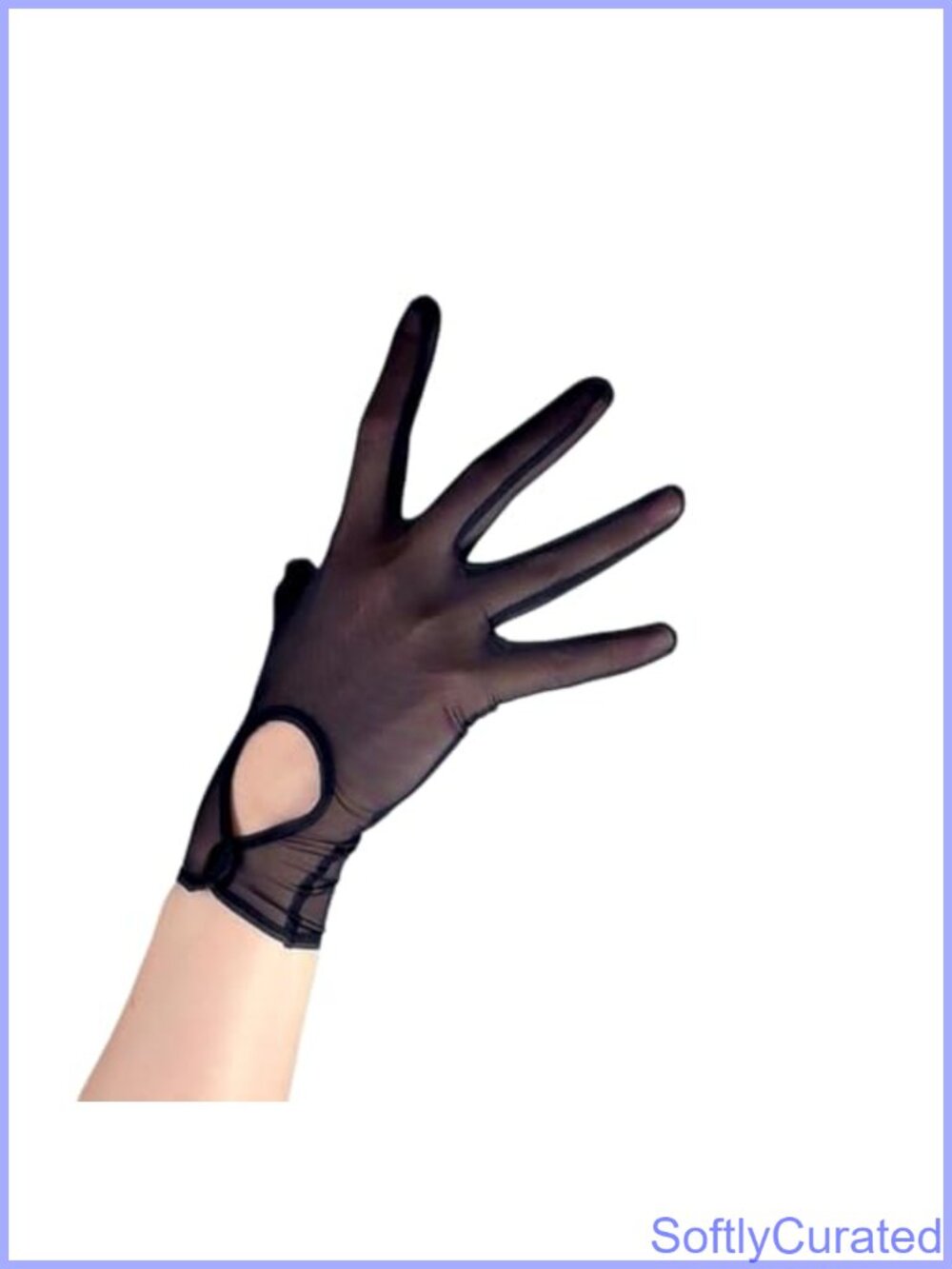 Sheer Mesh Short Gloves Touchscreen Snap Closure Evening Party